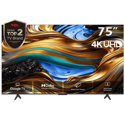 Tcl 75-Inch P755 4K Uhd Google Tv | Slim & Uni-Body | Aipq Processor | Wide Color Gamut | Hdr10+ | Memc | T-Screen | Multiple Eye Care | Dolby Vision | Dolby Atmos | Dts Virtual:X | 120Hz Game Accelerator | Game Master | Hdmi 2.1