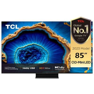 Tcl 85-Inch 4K Tv|Qd-Mini Led|Hdr 1300 Nits|144Hz Vrr| Google Tv|Aipq Processor 3.0|Imax Enhanced |Hdr 10+|Game Master 2.0|Amd Freesync Premium Pro | 85C755  