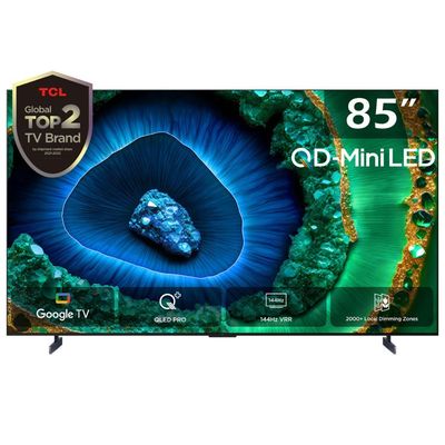 Tcl 85-Inch C855 | Premium Qd-Mini Led 4K Tv | 2160 Local Dimming Zones | Hdr 3500 Nits | Qled Pro | Onkyo Sound | 144Hz Vrr | Amd Freesync Premium Pro | Aipq Processor | Ultra Slim Design| 85C855