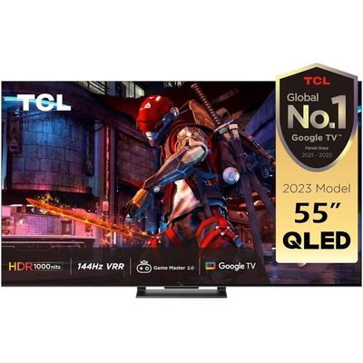 Tcl Television 55 Inch Smart Tv 4K Qled Hdr Ultra Hd | 32Gb Rom | Game Master 2.0 Dolby Vision | Google Tv | Iq-Atmos Hdr 1000 Nits Imax Enhanced 144Hz Vrr 55C745