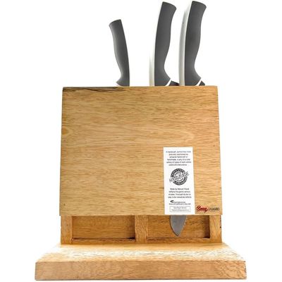 Kitchen Knife Block Wooden Knife Holder Rack  Display Stand  Multifunctional Kitchen Storage Bamboo  Cutlery  Organizer Kitchen Keep All Knife Set For Kitchen Dining At One Place 