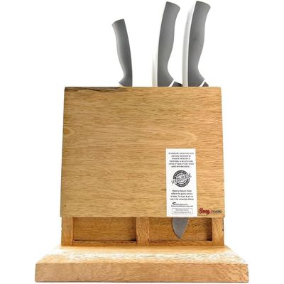 Kitchen Knife Block Wooden Knife Holder Rack  Display Stand  Multifunctional Kitchen Storage Bamboo  Cutlery  Organizer Kitchen Keep All Knife Set For Kitchen Dining At One Place 