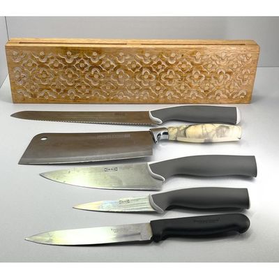 Kitchen Knife Block Wooden Knife Holder Rack Wall Mount Display Stand  Multifunctional Kitchen Storage Bamboo  Cutlery  Organizer Kitchen Keep All Knife Set For Kitchen At One Place 