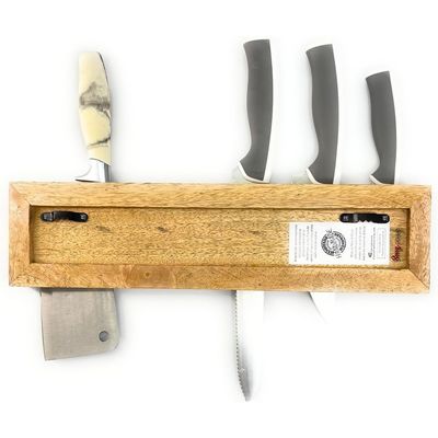 Kitchen Knife Block Wooden Knife Holder Rack Wall Mount Display Stand  Multifunctional Kitchen Storage Bamboo  Cutlery  Organizer Kitchen Keep All Knife Set For Kitchen At One Place 
