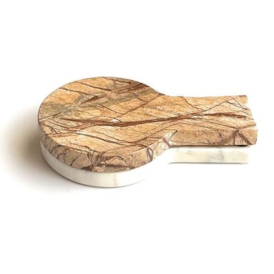 Spoon Rest Natural White Marble| Cooking Spoons Holder For Countertop| Dining Table & Kitchen Utility Organiser & Accessories | Spoon Shape