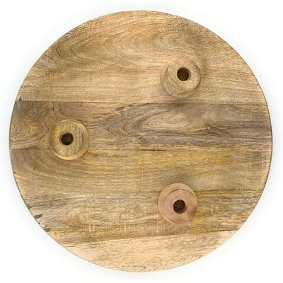 Side  Table , Nightstands, End  Table , Chic Round  Table, Wooden  Table Small Table-Ideal For Office Living Room & Bedroom For Small Space-3 Legged Solid Wood Black-48 Cm H X 48Cm D