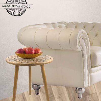 Side  Table , Nightstands, End  Table , Chic Round  Table, Wooden  Table Small Table-Ideal For Office Living Room & Bedroom For Small Space-3 Legged Solid Wood Black-48 Cm H X 48Cm D