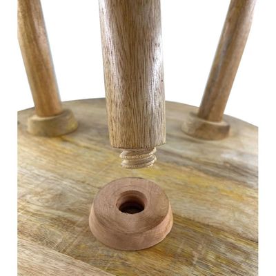 Side  Table , Nightstands, End  Table , Chic Round  Table, Wooden  Table Small Table-Ideal For Office Living Room & Bedroom For Small Space-3 Legged Solid Wood Black-48 Cm H X 48Cm D