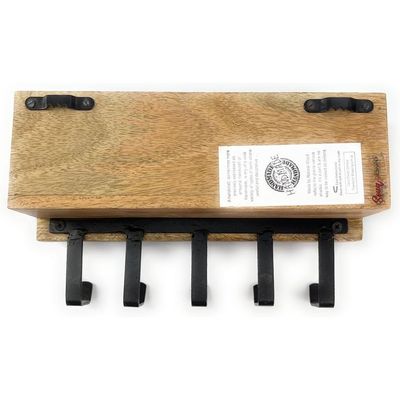 Wall Mounted Rustic Wooden  Hooks For Hanging - Wall Hooks Entryway Kitchen Hanger - Hanging Organizer Decorative Holder - Key Holder For Wall - Door Hook Clothes Hanger Bottle Rack