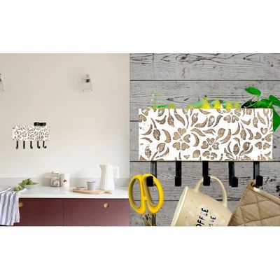 Wall Mounted Rustic Wooden  Hooks For Hanging - Wall Hooks Entryway Kitchen Hanger - Hanging Organizer Decorative Holder - Key Holder For Wall - Door Hook Clothes Hanger Bottle Rack