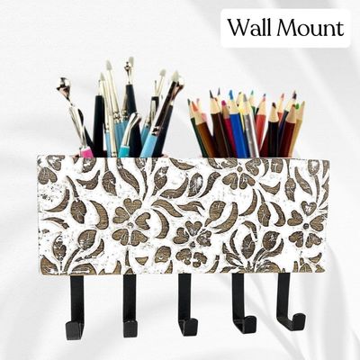 Wall Mounted Rustic Wooden  Hooks For Hanging - Wall Hooks Entryway Kitchen Hanger - Hanging Organizer Decorative Holder - Key Holder For Wall - Door Hook Clothes Hanger Bottle Rack