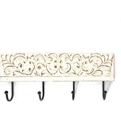 Wall Mounted Rustic Wooden  Hooks For Hanging - Wall Hooks Entryway Kitchen Hanger - Hanging Organizer Decorative Holder - Key Holder For Wall - Door Hook Clothes Hanger 