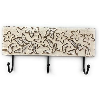 Wall Mounted Rustic Wooden  Hooks For Hanging - Wall Hooks Entryway Kitchen Hanger - Hanging Organizer Decorative Holder - Key Holder For Wall - Door Hook Clothes Hanger 