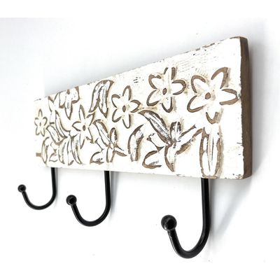 Wall Mounted Rustic Wooden  Hooks For Hanging - Wall Hooks Entryway Kitchen Hanger - Hanging Organizer Decorative Holder - Key Holder For Wall - Door Hook Clothes Hanger 