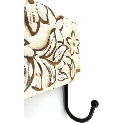 Wall Mounted Rustic Wooden  Hooks For Hanging - Wall Hooks Entryway Kitchen Hanger - Hanging Organizer Decorative Holder - Key Holder For Wall - Door Hook Clothes Hanger 