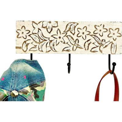 Wall Mounted Rustic Wooden  Hooks For Hanging - Wall Hooks Entryway Kitchen Hanger - Hanging Organizer Decorative Holder - Key Holder For Wall - Door Hook Clothes Hanger 