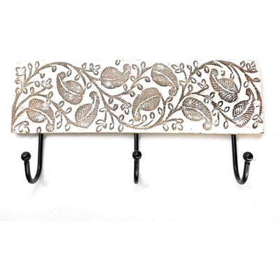 Wall Mounted Rustic Wooden  Hooks For Hanging - Wall Hooks Entryway Kitchen Hanger - Hanging Organizer Decorative Holder - Key Holder For Wall - Door Hook Clothes Hanger 