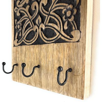 Wall Mounted Rustic Wooden  Hooks For Hanging - Wall Hooks Entryway Kitchen Hanger - Hanging Organizer Decorative Holder - Key Holder For Wall - Door Hook Clothes Hanger 