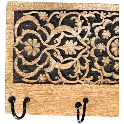 Wall Mounted Rustic Wooden  Hooks For Hanging - Wall Hooks Entryway Kitchen Hanger - Hanging Organizer Decorative Holder - Key Holder For Wall - Door Hook Clothes Hanger 