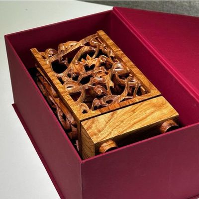 Wooden Arabic Calligraphy Incense Burner - Short