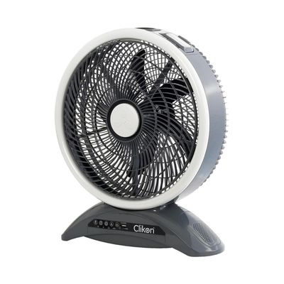 Clikon Tornado 14 Inch Rechargeable Fan With 2 Side Table Lights, Remote Controlled, Charge Indicator, 7000 Mah Battery, 40 Watts, 2 Years Warranty, Grey And White, Ck2025