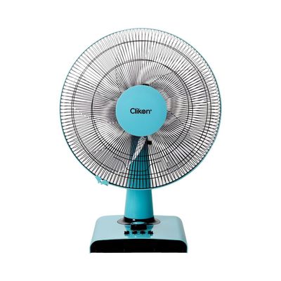 Clikon Haize 16 Inch Table Fan With Strong Safety Grill, Swing Function, 3 Speed Settings, 45 Watts, Blue - Ck2033