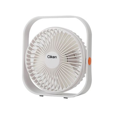 Clikon 6 Inch Portable Rechargeable Fan With Smooth Airflow, 3 Speed Modes, Convenient 180° Rotation, 10 Watts, 2 Years Warranty, White - Ck2037