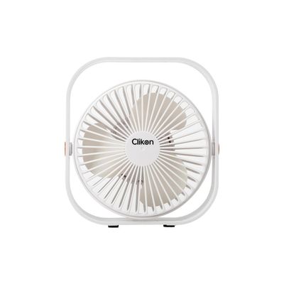 Clikon 6 Inch Portable Rechargeable Fan With Smooth Airflow, 3 Speed Modes, Convenient 180° Rotation, 10 Watts, 2 Years Warranty, White - Ck2037