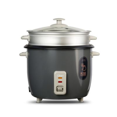 2.2 L Electric Rice Cooker With Non-Stick Inner Pot And Stainless Steel Lid, Includes Warm/Cook And Steam Function/Rice Spoon And Measuring Cup/Perfect For Cooking Rice And Other Grains, Steaming Vegetables, 900 W