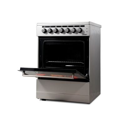 60X60 Electric Cooker, Vitro Ceramic Free Standing 4 Heating Zone Cooking Range, Rapid Cooking, Double Glass Oven, Thermostatic Control