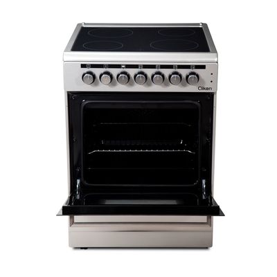 60X60 Electric Cooker, Vitro Ceramic Free Standing 4 Heating Zone Cooking Range, Rapid Cooking, Double Glass Oven, Thermostatic Control