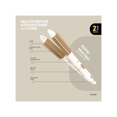 Clikon Hair Straightener With Comb - 35W