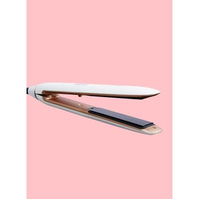 Clikon Ceramic Coated Hair Straightener, Adjustable Temperature Control, Rapid Heating & Smart Power-Off Technology, 360° Swivel Power Cord, Ptc Fast Heating Element, 45 Watts,2 Years Warranty,  White