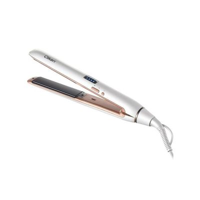 Clikon Ceramic Coated Hair Straightener, Adjustable Temperature Control, Rapid Heating & Smart Power-Off Technology, 360° Swivel Power Cord, Ptc Fast Heating Element, 45 Watts,2 Years Warranty,  White