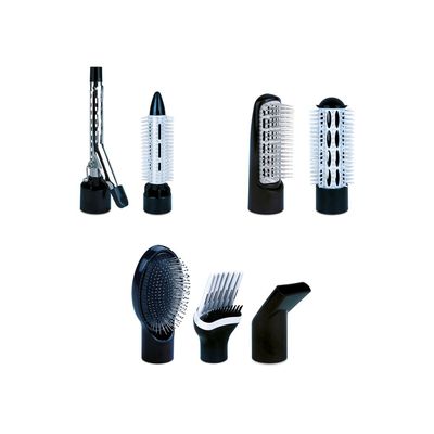 Clikon 8-In-1 Hair Styler-1 Speed With 3 Temperature Settings And 7 Attachments, 360-Degree Swivel Cord, Perfect For Salon And At Home Styling, 7 Interchangeable Heads, 2 Years Warranty