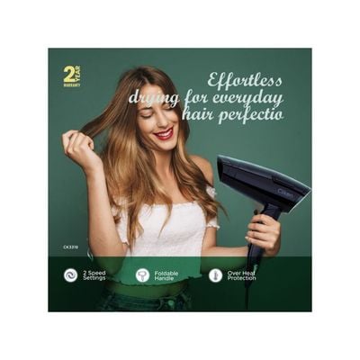 Hair Dryer & Hair Straightener, 2 Speed Settings, Ck3319, 2-In-1 Travel Kit Of Dryer & Straightener, Professional Styler, Ceramic Coating Plates