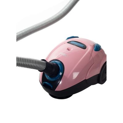 1200W Vacuum Cleaner With Washable Cloth Bag, Auto Rewinding Wire, Dust Full Indicator, And 2-Year Warranty - Pink Color