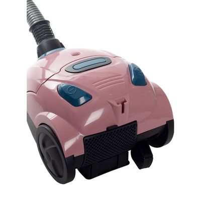 1200W Vacuum Cleaner With Washable Cloth Bag, Auto Rewinding Wire, Dust Full Indicator, And 2-Year Warranty - Pink Color