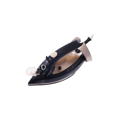 Clikon Optimal Steam Iron With Automatic Heat Setting, Ceramic Coated Soleplate, 2 Trigger Shut-Off, 2400 Watts Black And Gold, Ck4121