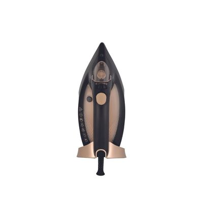 Clikon Optimal Steam Iron With Automatic Heat Setting, Ceramic Coated Soleplate, 2 Trigger Shut-Off, 2400 Watts Black And Gold, Ck4121