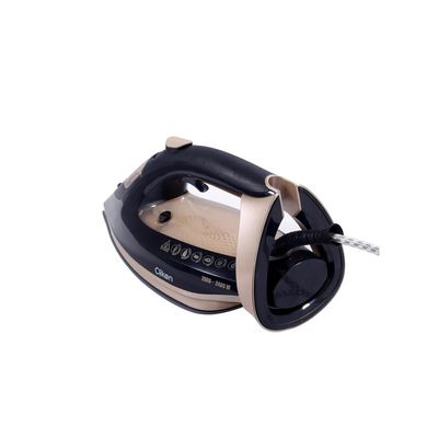 Clikon Optimal Steam Iron With Automatic Heat Setting, Ceramic Coated Soleplate, 2 Trigger Shut-Off, 2400 Watts Black And Gold, Ck4121