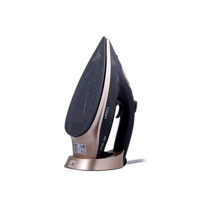 Clikon Optimal Steam Iron With Automatic Heat Setting, Ceramic Coated Soleplate, 2 Trigger Shut-Off, 2400 Watts Black And Gold, Ck4121