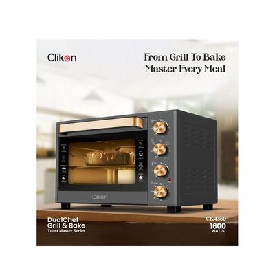 Dual Chef Grill&Bake 38L Electric Convection Oven With Rotisserie – Multi-Function, Stainless Steel, Adjustable Temperature, Accessories Included 1600 W