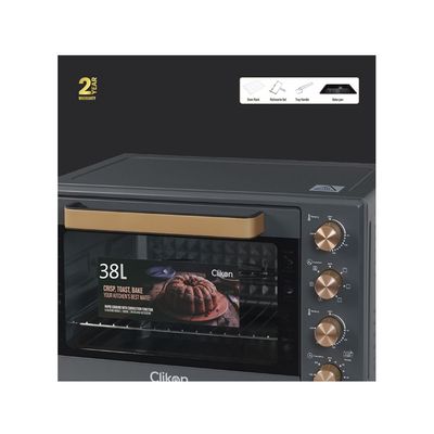 Dual Chef Grill&Bake 38L Electric Convection Oven With Rotisserie – Multi-Function, Stainless Steel, Adjustable Temperature, Accessories Included 1600 W