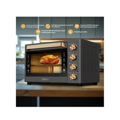Dual Chef Grill&Bake 38L Electric Convection Oven With Rotisserie – Multi-Function, Stainless Steel, Adjustable Temperature, Accessories Included 1600 W