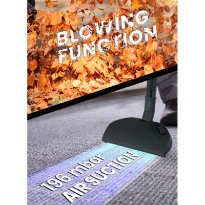 Multicolor Vacuum Cleaner With 2100W Power, 5L Cloth Bag, Self-Ventilation, 360° Rotating Wheels, And Strong Mbar Air Suction For Wet And Dry Cleaning