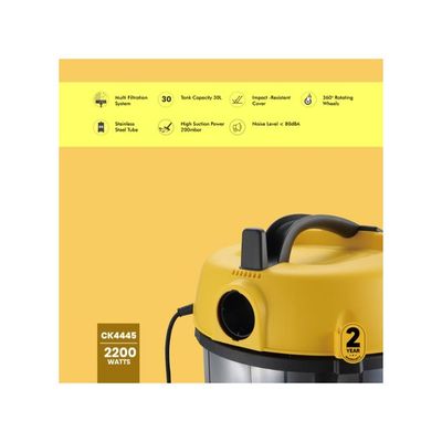 Clikon Wet & Dry Vacuum Cleaner 30L 2200W