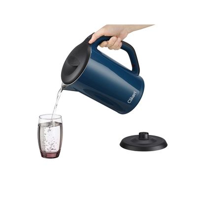 Clikon Cool Touch Electric Kettle – 1.7L, Food-Safe Odorless Plastic, Overheat Protection, Fast Boil, 2-Year Warranty 1800 Watts