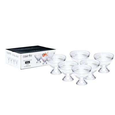 Cuisine Art Glass Dessert Bowl, 140ml - G, Transparent, 6 Pieces