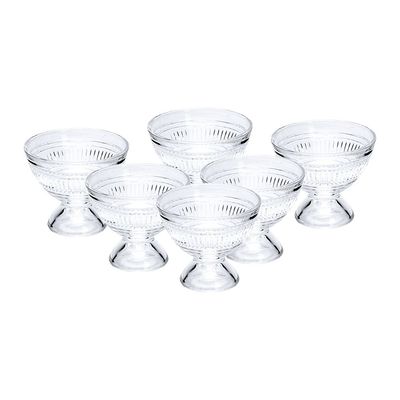 Cuisine Art Glass Dessert Bowl, 140ml - G, Transparent, 6 Pieces